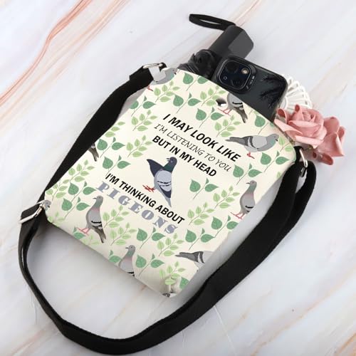 BDPWSS Pigeon Gifts Funny Pigeon Lover Gift Pigeon Themed Crossbody Bag Pigeons Bird Lover Owner Gift Ornithology Gift4