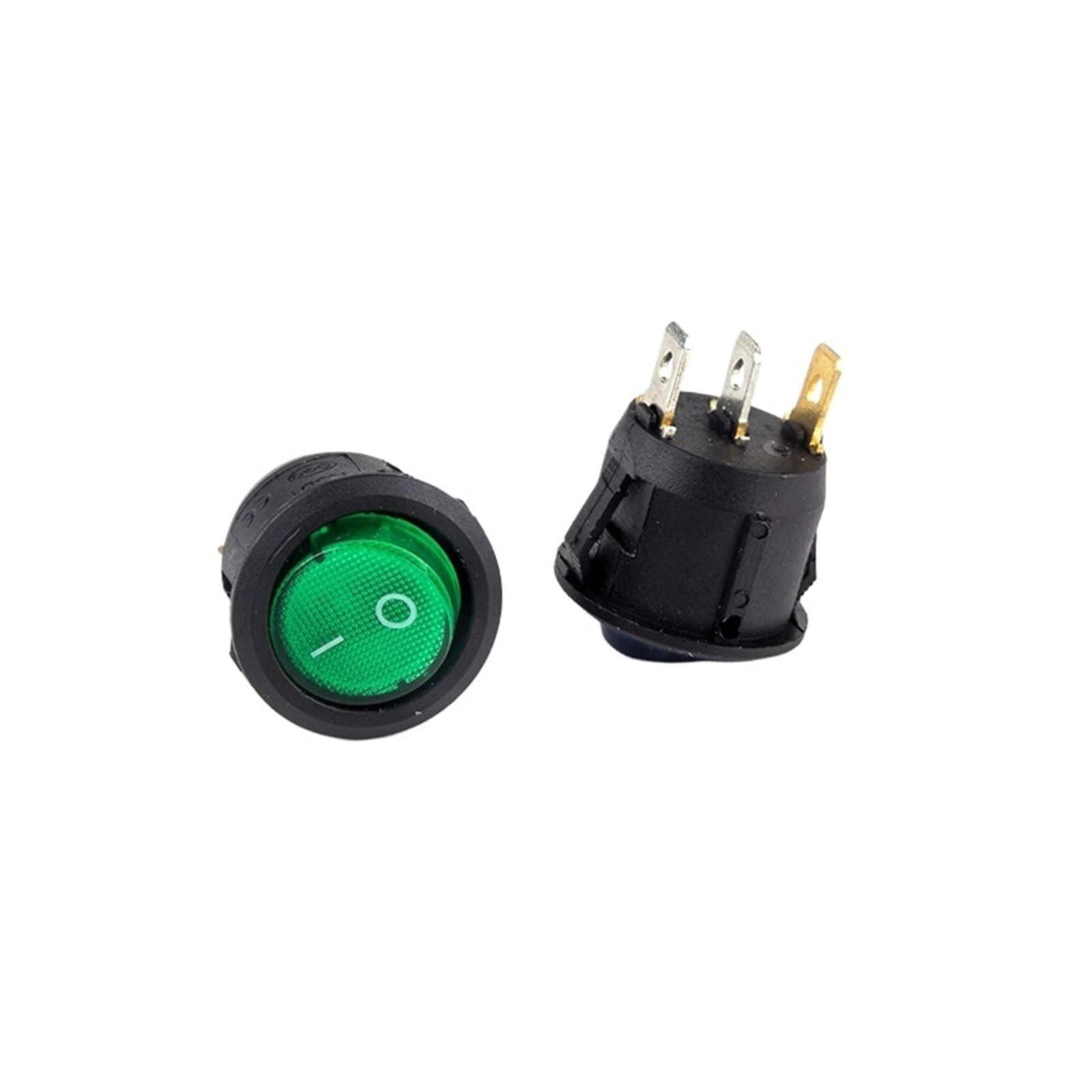 5 Piezas KCD1 20MM Interruptor Basculante Circular 3 Pines ON-Off 2 Posiciones 6A/250VAC 10A/125VAC SPST LED con Luz(Blue,5 PCS-12V)