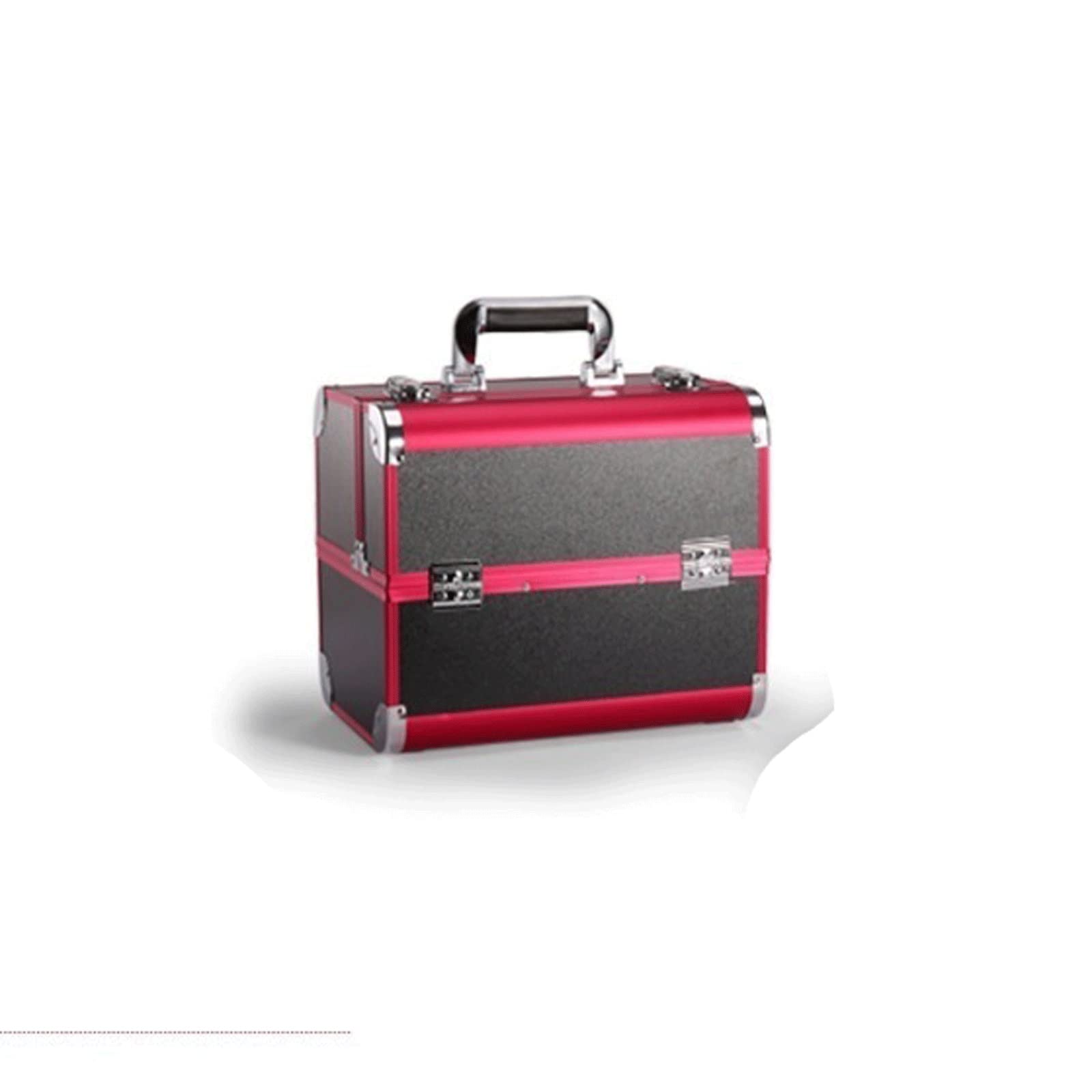 WODOW Makeup Box Aluminum Alloy Professional Cosmetic Case Beauty Hair Tattoo Nail Tool Box One Piece
