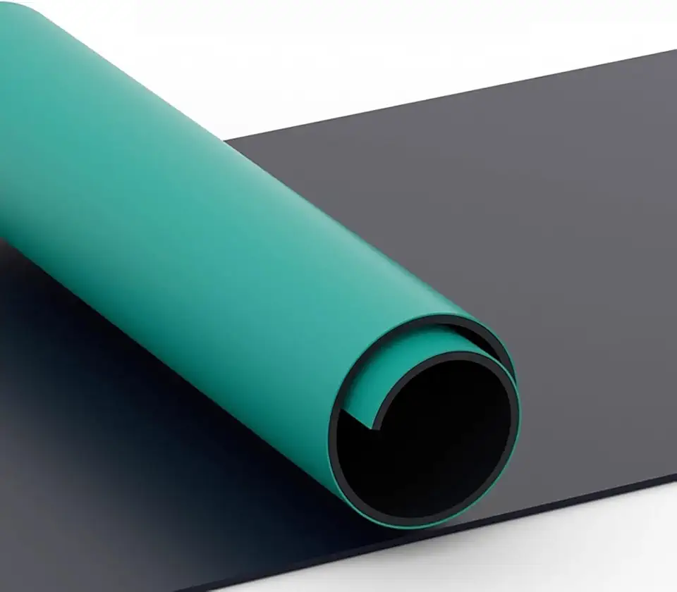 Rolo de borracha antiestática para solda ESD – resistente a altas temperaturas, antiderrapante, impermeável, 1 peça (2 mm x 3,18 x 1,2 m)