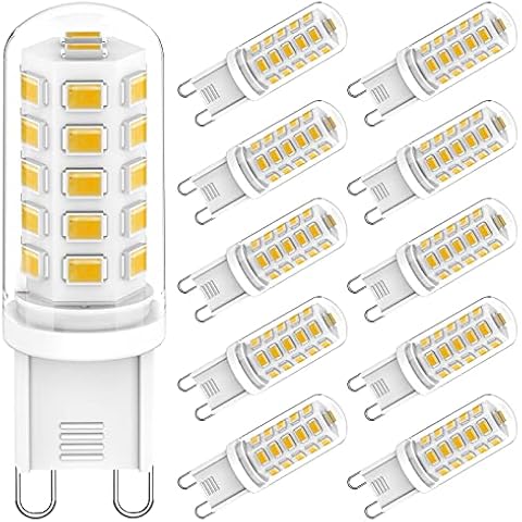 G9 LED Bulbs 3W Equivalent to 33W 40W 28W Halogen Bulbs, 3000K Warm White G9 LED Light Bulbs, 320LM, AC 220-240V, Non Flicker, Non Dimmable Energy Saving Capsule G9 Bulbs for Chanderliers, 10 Pack Cover