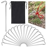 ZOCIPRO 18Pcs Piquetas Camping de Metal Duraderas, Clavijas Camping de Aleación de Aluminio, Estacas Camping, Accesorios Tienda de Campaña para Carpa, Toldo, Toldo Caravana, Tienda Jardín