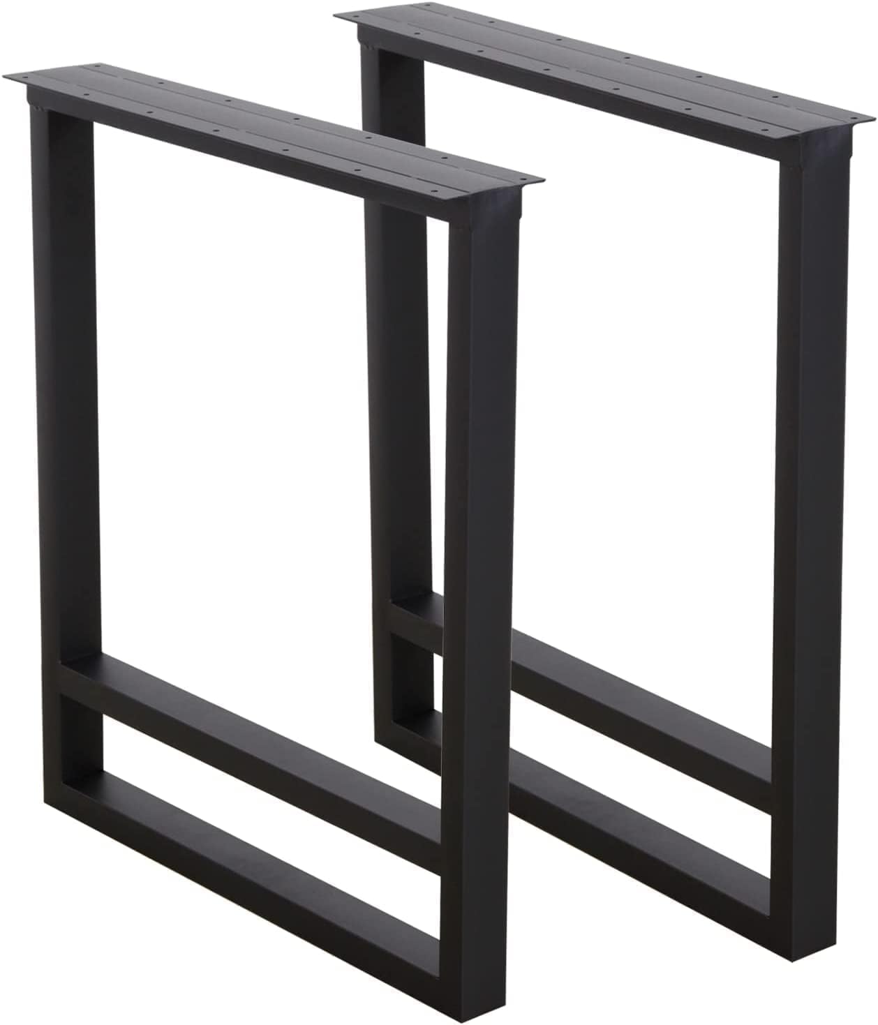 28 * 18 inch Metal TableDesk Legs, Modern Welded Cast Iron Dining Table Legs Base, DIY Industrial Table (Legs Set of 2) Black (Square Shape_2103-SQ)