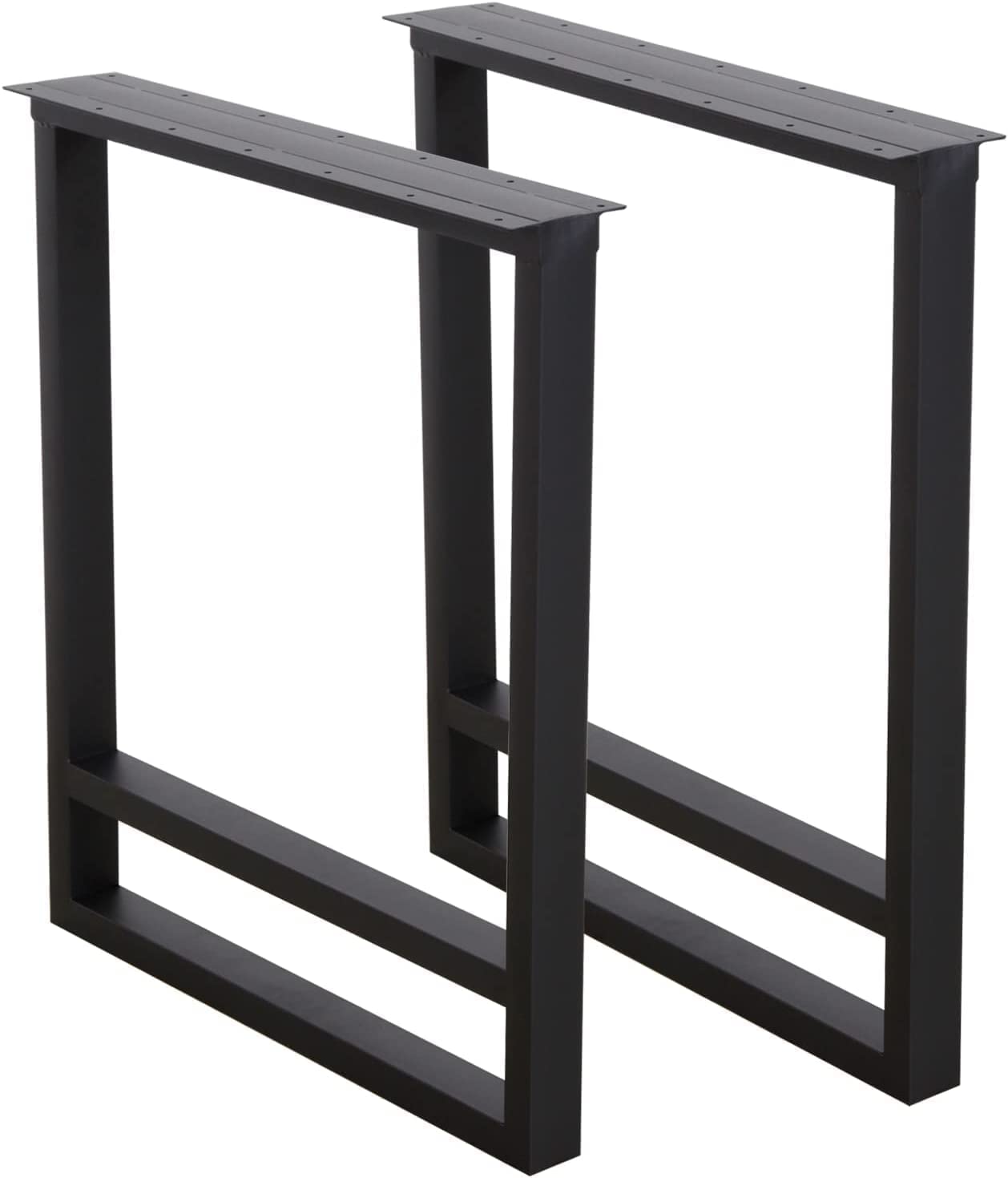 28 * 18 inch Metal TableDesk Legs, Modern Welded Cast Iron Dining Table Legs Base, DIY Industrial Table (Legs Set of 2) Black (Square Shape_2103-SQ)