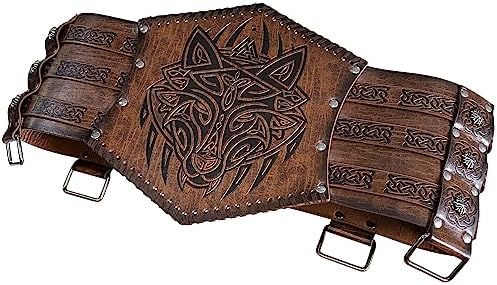 GORGECRAFT Medieval Faux Leather Thigh Armor Retro