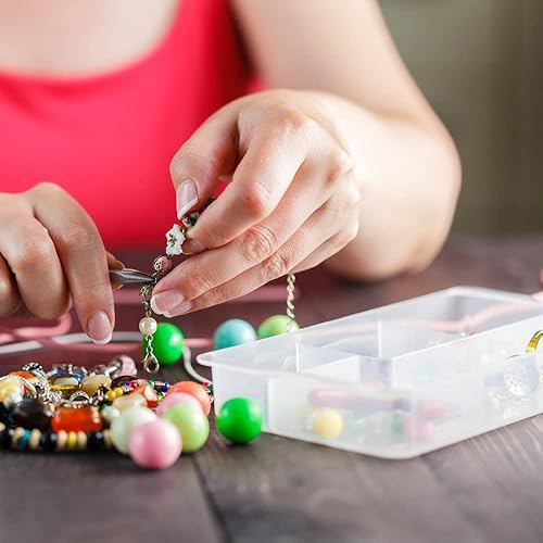 Miniatura 6 de Juego de 580 piezas de accesorios para fabricación de joyas, incluye 250 conectores de anillo de salto abiertos, 250 tapas de extremo de cable