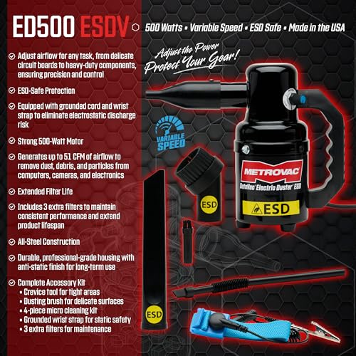Image of METROVAC ED-500-ESDV Variable Speed, Multi-Use Electronics and Computer Blower /Cleaner