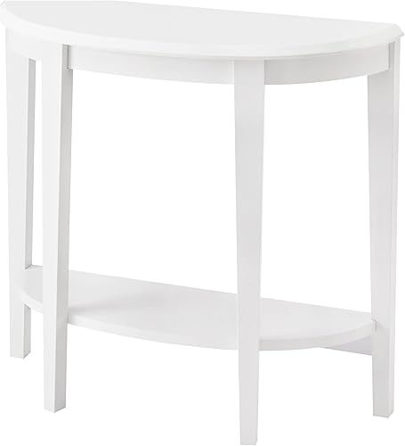 Miniatura 33 de Homes: Inside + Out Payne - Moderna consola de media luna con estante de almacenamiento, muebles decorativos de entrada para sala de estar, pasillo,