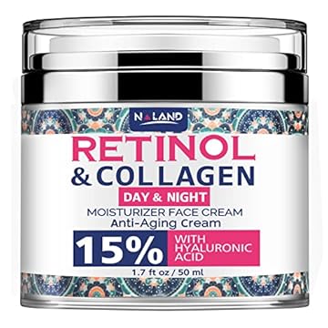 Creme de retinol para rosto, hidratante facial antienvelhecimento com ácido hialurônico e colágeno, hidratante de retinol para rosto e pescoço, creme de rugas para mulheres e homens, creme hidratante antienvelhecimento para dia e noite, para todos os tipos de pele