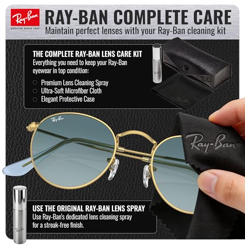 Image of Ray-Ban RB3447 ROUND METAL Round Shaped Sunglasses for Men with Official RAYBAN Eyewear Kit
