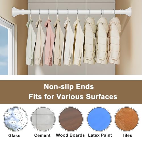 Barre de douche antidérapante grand format tringle extensible grise sans trou