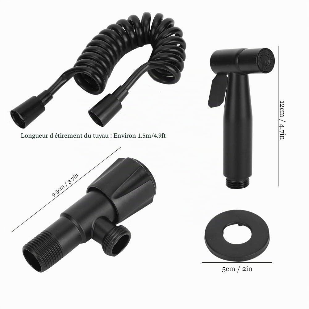 Ensemble de pulvérisateur de Bidet d'acier Inoxydable de Fil G1/2 Noire pour Le Style Noire de B de Toilette de Salle de Bains