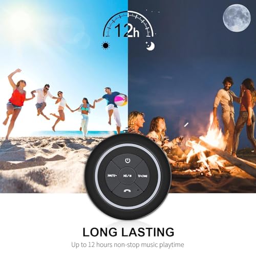 HAISSKY Bluetooth Shower Speakers, Portable Wireless Speaker with Suction Cup, IP67 Waterproof Speaker Pairs Easily to Phones, Tablets, Computer, Gift for Men & Women - image 6