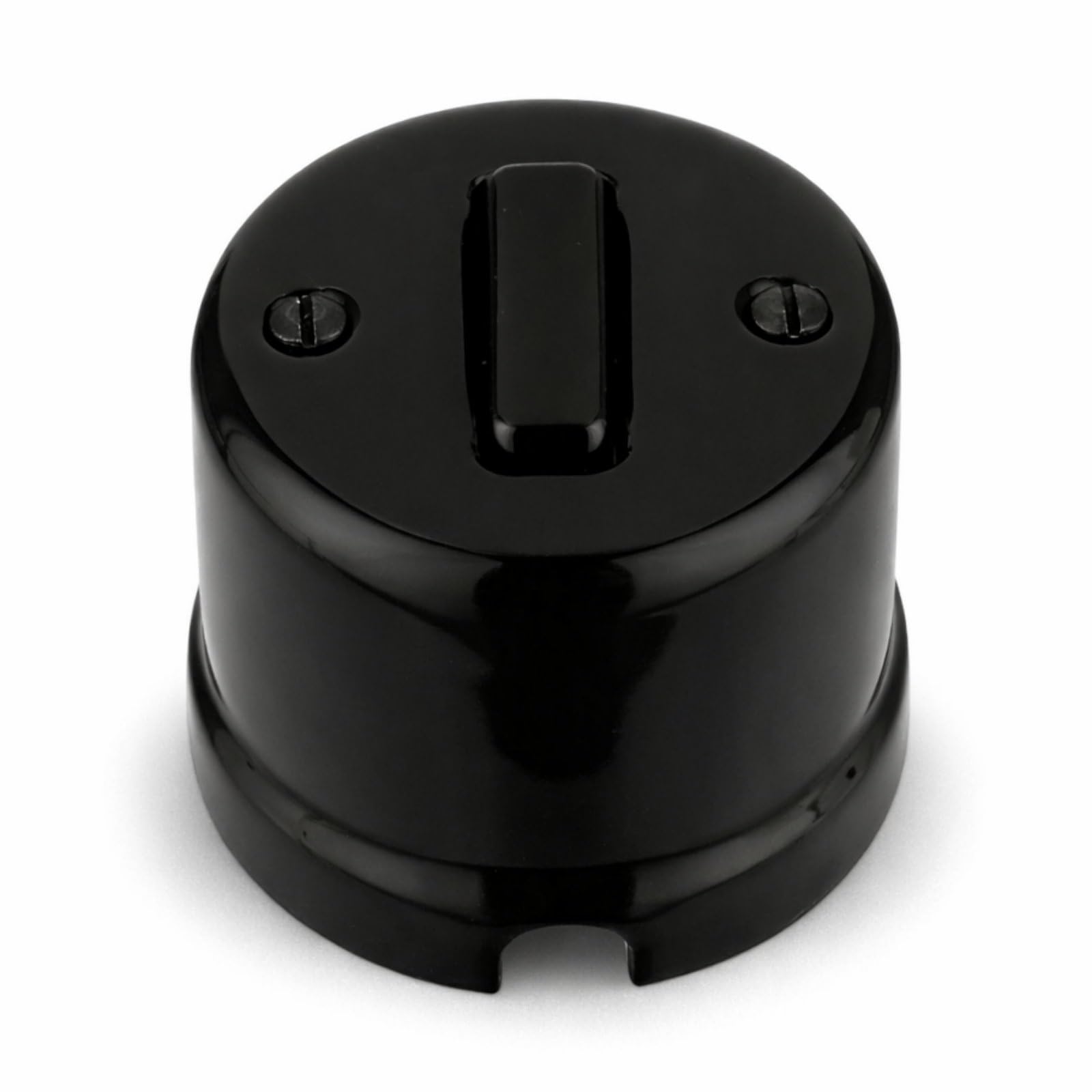 Interrupteur à bascule rétro en porcelaine - Tout-en-un - Série QR1 - Noir