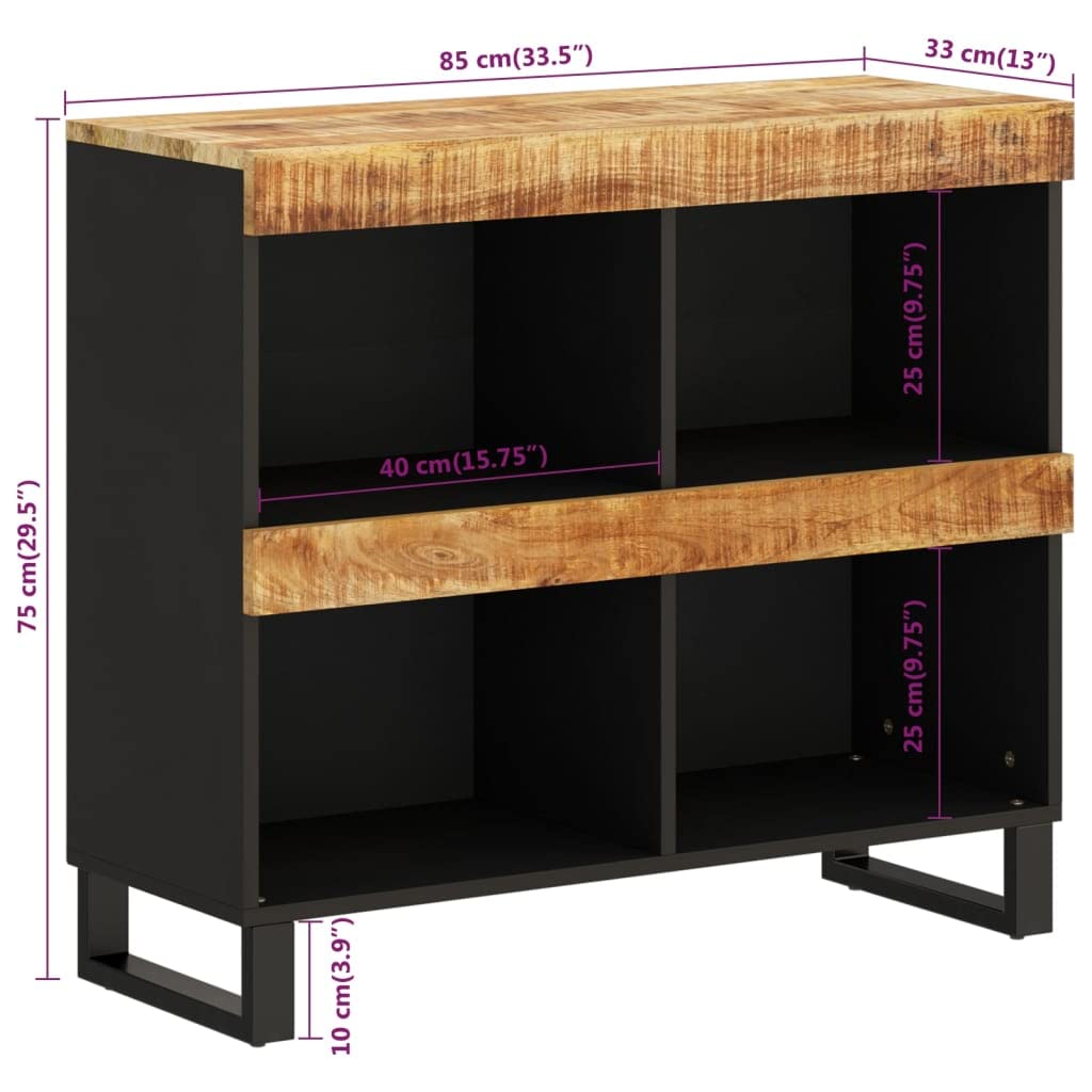 Gecheer Aparador, vintage, aparador de salón, buffet de cocina, mueble multiusos, librería industrial 85 x 33 x 75 cm, de madera maciza de mango