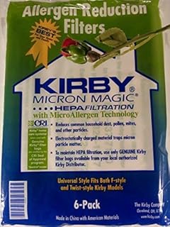 Kirby Vacuum Cleaner Disposable Cloth Paper Bags White Hepa Bags 6 Pack Universal Style Fits ALL Kirby Models by Kirby