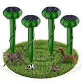 Solar Mole Repellent,4 Pack Ultrasonic Solar Power Animals Repeller,Mole Stopper Scare Vole for Lawn Garden & Yard Home -Groundhog Repeller Snake Rodent Gopher Chaser Pest Odstraszacz