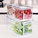 Slideep Food Storage Containers Fridge Produce Saver, Stackable Refrigerator Organizer Keeper with Removable Drain Tray for Produce, Fruits, Vegetables