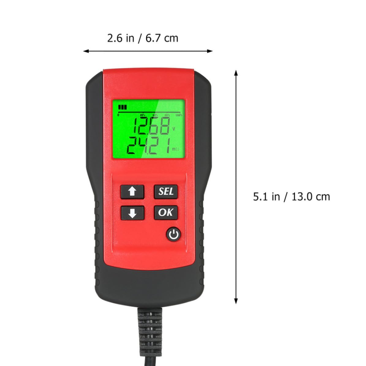 Hemobllo Tester per Batteria Auto Digitale 12V Visualizzazione LCD, Analizzatore di Batterie per Auto, Camion e Moto, Dispositivo di Controllo per Officine e Veicoli Elettrici