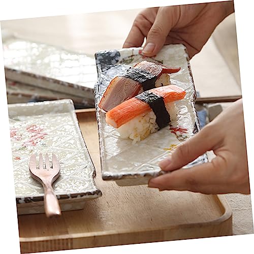 Plato japonés rectangular de cerámica para sushi miniatura 2
