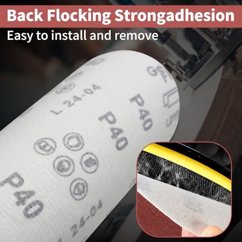 Image of Senmai Tools 30 Pack 8 inch Sanding Discs, 8 inch Sanding Screen DiscsHook-and-Loop andpaper 6 x 40 60 80 120 180 grit. for Round Polishers Sanding,polishing Metal and Wood
