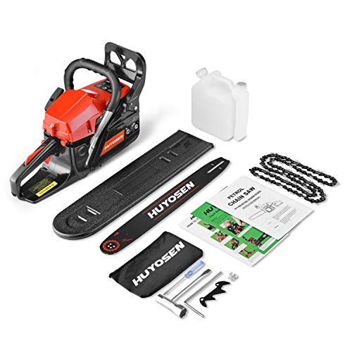 Gas Power Chain Saws Corded 54.6 CC 2 Cycle Gas Powered Chainsaw Guide Bar Size 20 inchs 0.325 inchs 76DL Chain Guide Bar