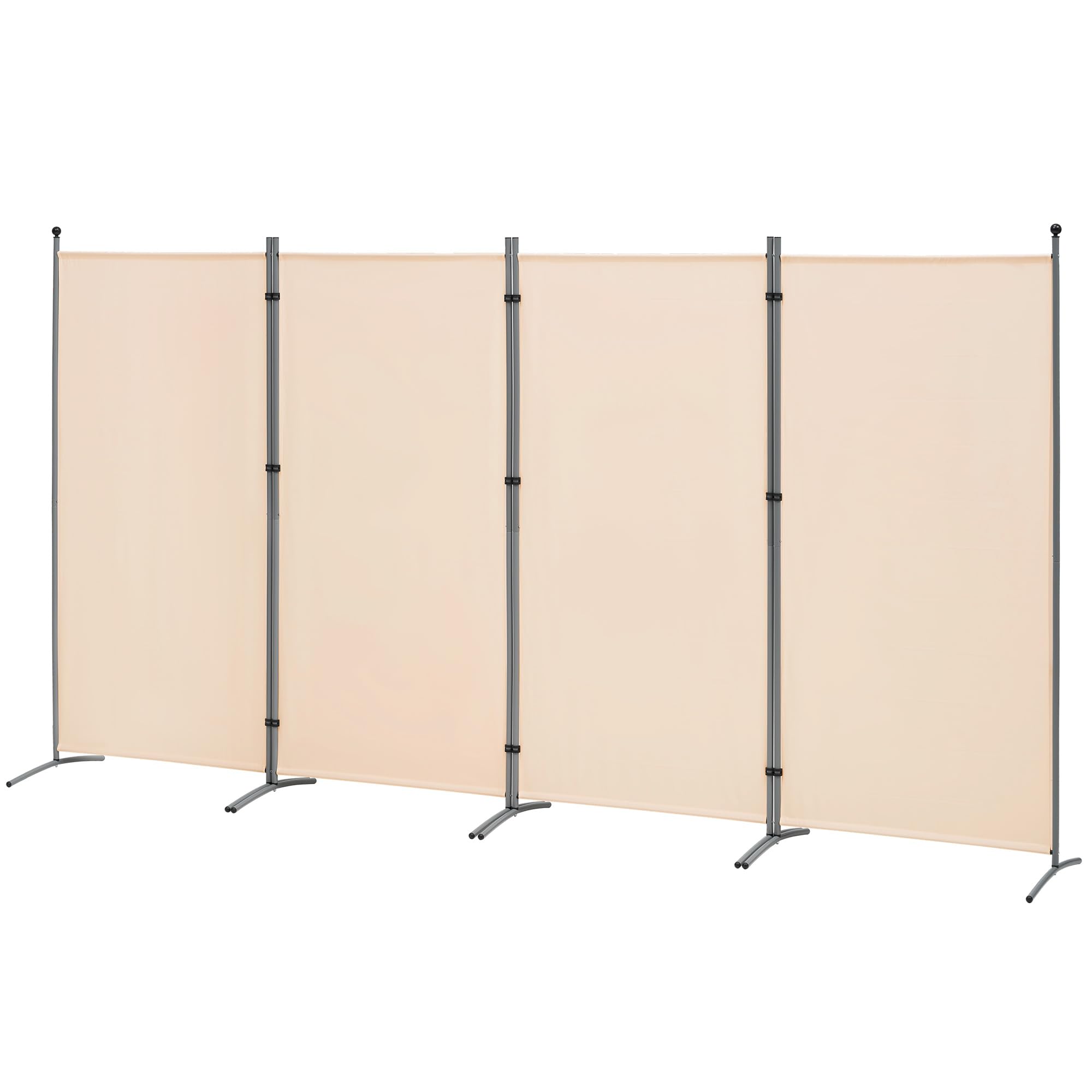 Spurgehom 4 Panel Room Divider Folding Privacy Screen, Freestanding Fabric Partition Portable Room Partition Wall Dividers for Home Office Room Restaurant, 136" W X 72" H (Beige)