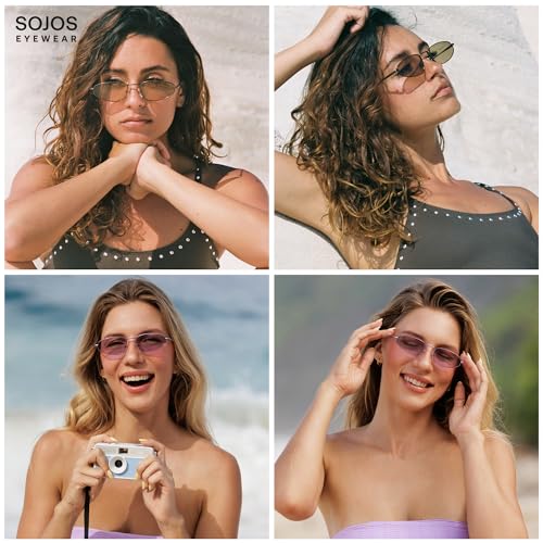 SOJOS Trendy Small Oval Polarized Sunglasses for Women Men, Chic Y2K Fun Sunnies SJ12512