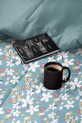 Image of LOOMLYFE 300 TC All Season King Size AC Comforter || Blanket || Duvet with 1 King Size Elastic Fitted Bedsheet and 2 Large Pillow Cover - 4 Piece Comforter Set - SkyBlueFlower