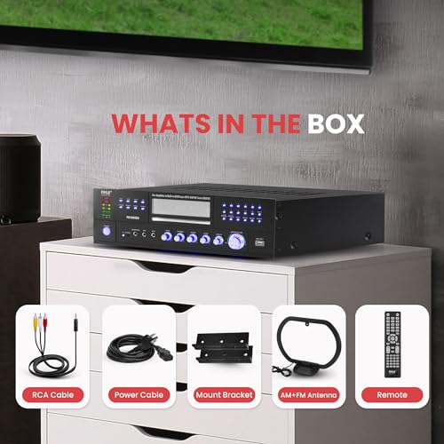 image for Pyle 4-Channel Wireless Bluetooth Power Amplifier - 1000W Stereo Speak