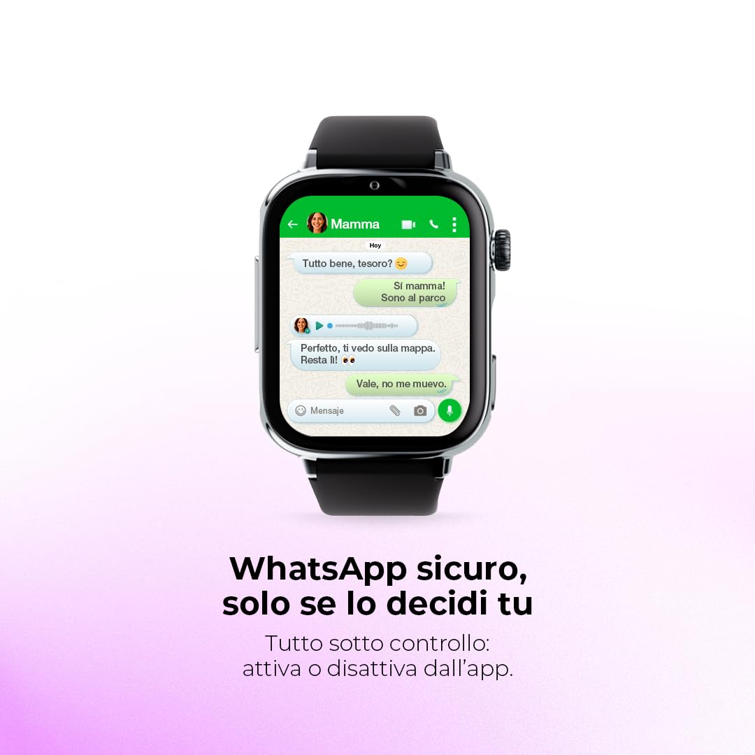 SaveFamily SaveWatch Plus 2 | Smartwatch per Bambini con Localizzatore GPS, Chiamate, Video, WhatsApp, Spotify, App Store - Quadrante Nero e Cinturino in Silicone Nero