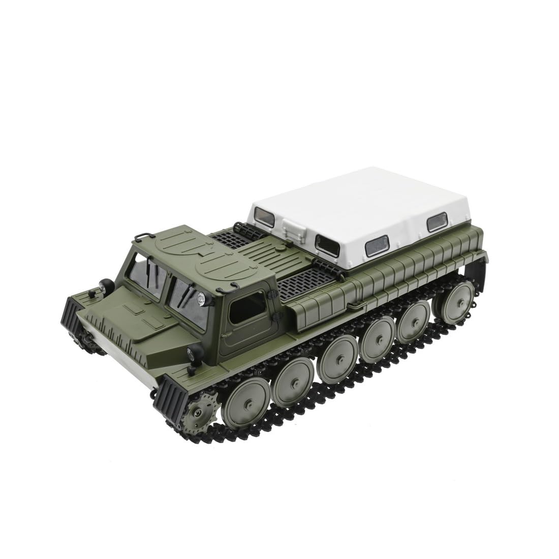TinyWizTo 1/16 Full-Proportional RC Tracked Carrier, 2.4G Off-Road Military Tracked Transport Vehicle With interior trim And Door Open (Green/RTR)