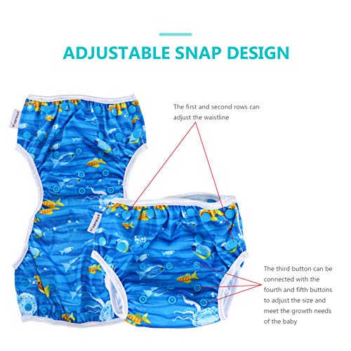 EXCEART 2Pcs Piscina Swim Fraldas Reutilizáveis Ajustável Lavável Bebê Fralda De Natação Dos Desenho
