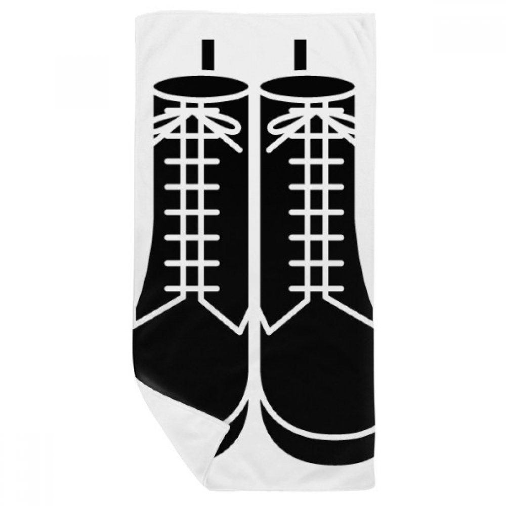 Serviette doux motif bottes noir de 35 x 70cm multicolore avec gant de toilette