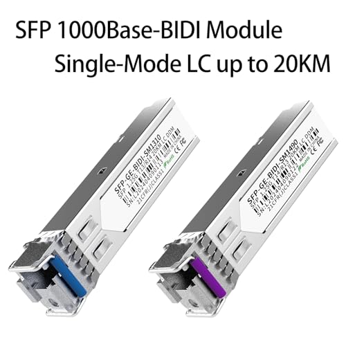Image of 1.25G BiDi SFP Fiber Transceiver Module Pair, 1000BASE-BX-D, Single-Mode Simplex LC, Tx /Rx 1490nm /1310nm, DDM, SMF, Compatible with Cisco, Ubiquiti /Unifi, Mikrotik, TP-Link, HPE and More, up to 20km