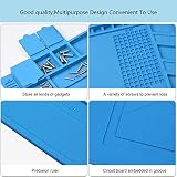 Preciva Silikonmatte 500℃ Hitzebeständige Magnetische Arbeitsmatte Arbeitsunterlage Reparatur Matte Soldering Mat Antistatisch für Lötpistolen, Heißpistolen - 45x 30cm