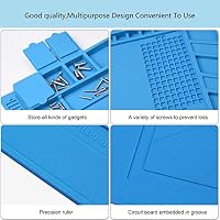 Preciva Silikonmatte 500℃ Hitzebeständige Magnetische Arbeitsmatte Arbeitsunterlage Reparatur Matte Soldering Mat Antistatisch für Lötpistolen, Heißpistolen - 45x 30cm – Ansicht 5