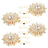 MUELODSIC 4 Piezas Cubiertas para Botones de Aleación con Diamantes Imitación de Broches Desmontables sin Coser Elegantes y Brillantes para Trajes y Bodas Accesorio Versátil para Camisas y