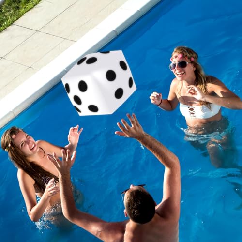 3 Pieces Jumbo Inflatable Dice 19.7 Inch Giant Inflatable Dice Multicolor Large Fun Game Toy for Indoor Outdoor Lawn Swimming Pool Party Board Game (White, Black, Red) - Image 5