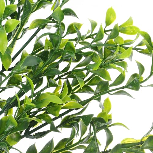 MAGICLULU プラスチック製フェイクグリーン人工植物 緑の茎のシミュレーション盆栽 屋外対応色あせ防止フェイクプラント ホームとオフィス用 [3]