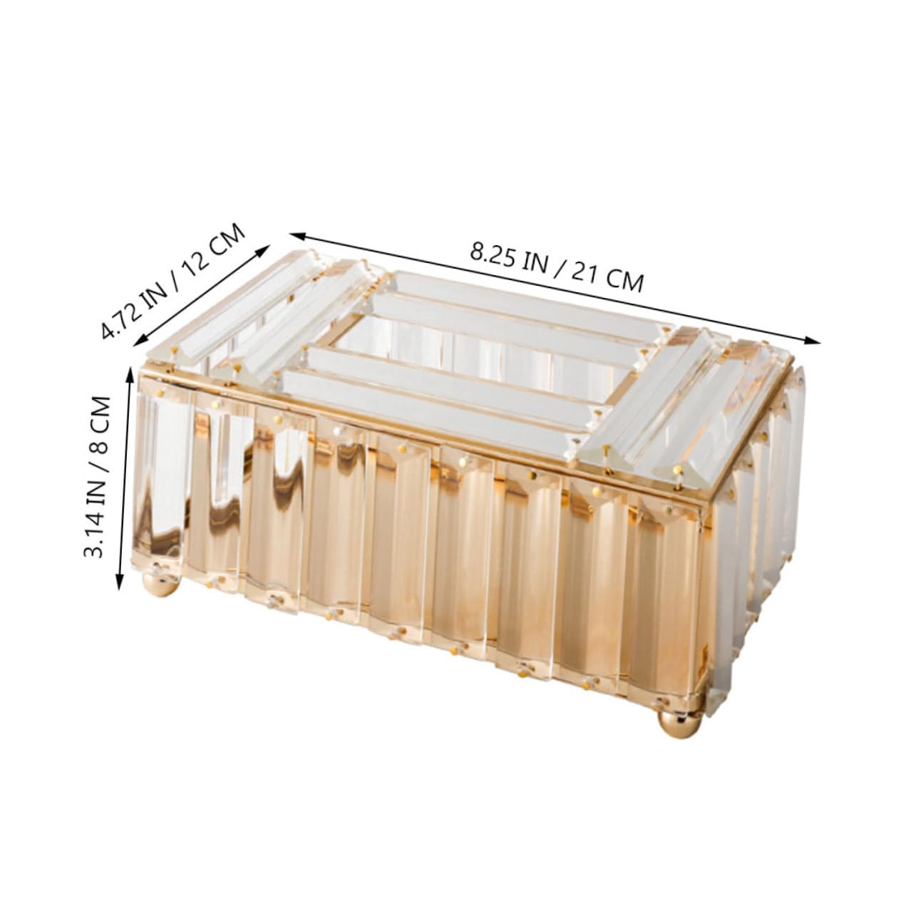 Caja de Pañuelos de Cristal en Color Claro, Diseño Moderno y Delicado