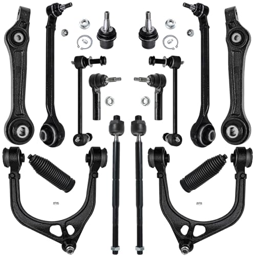 Image of Detroit Axle - RWD Front End 16pc Suspension Kit for Chrysler 300 Dodge Challenger Charger Magnum, 6 Control Arms, 2 Lower Ball Joints, 4 Tie Rods, 2 Sway Bar Links, 2 Boots, Replacement