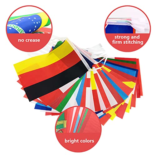 Yofanup Soccer Party Decorations, Flags Banners For Womens World Cup, 32 Teams Flag String Decoration For Party, Family Garden, Bar, Restaurant, Class (33Ft-5.5X8.3In) #TOP2