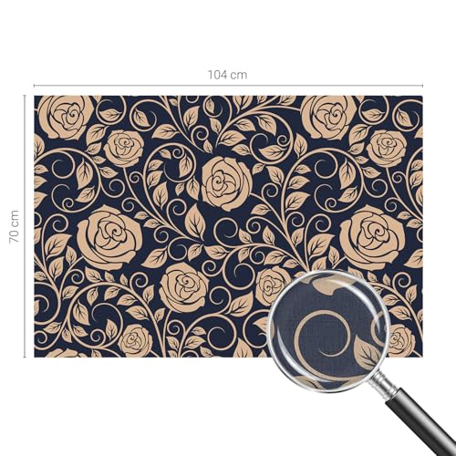 Adhesivos de pared de flores románticas 104x70 cm con estampados lavables 5