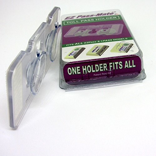 JL Safety EZ Pass-Mate Clear, New Toll Pass Holder for All EZPass, IPass, PalPass transponders. Toughest & Most Compact Holder. 4 Dual-Lock Strips & 2 Alcohol Wipes Included- Made in USA
