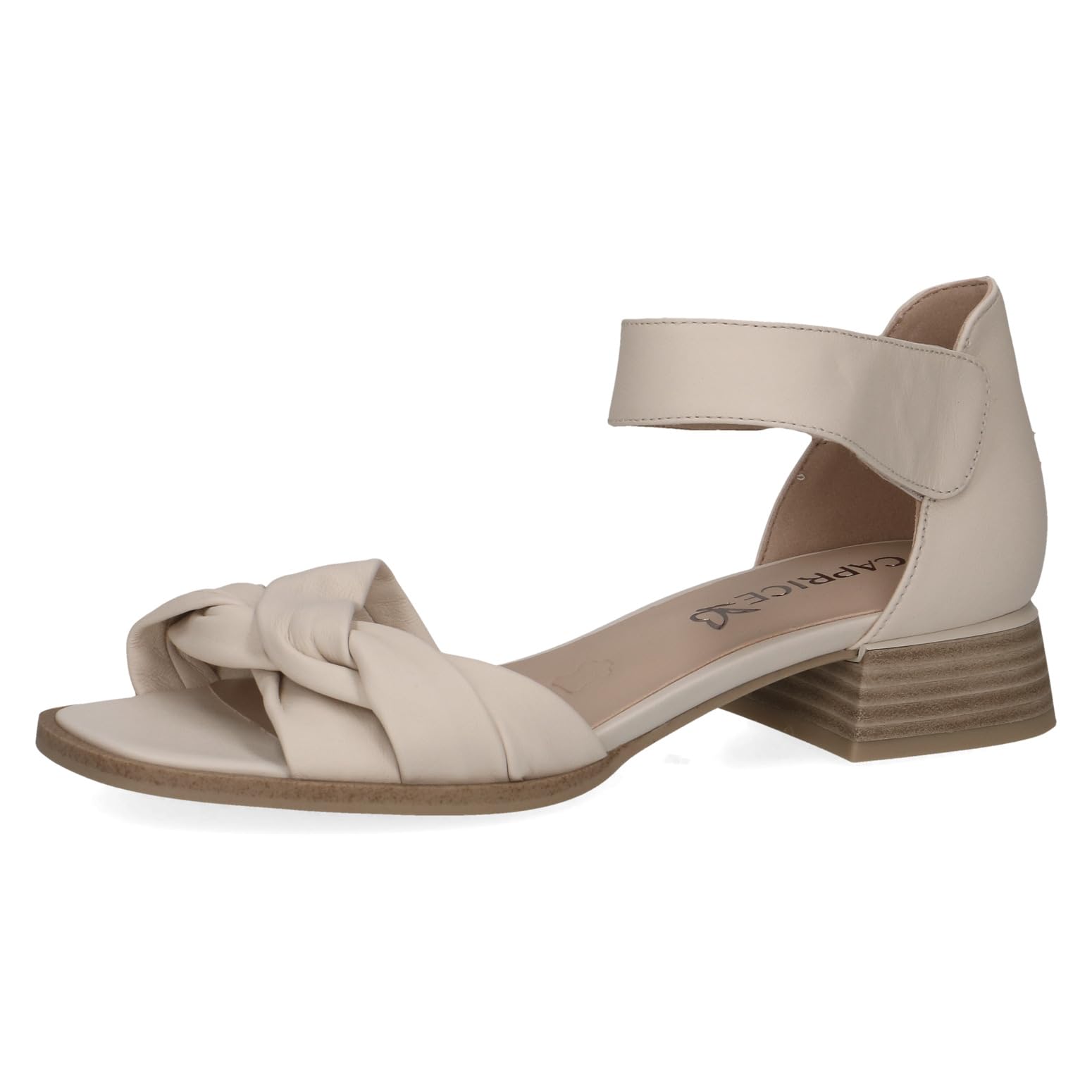 CAPRICE Women Sandals with Heel Leather Straps, Cream (Offwhite Nappa), 6 UK