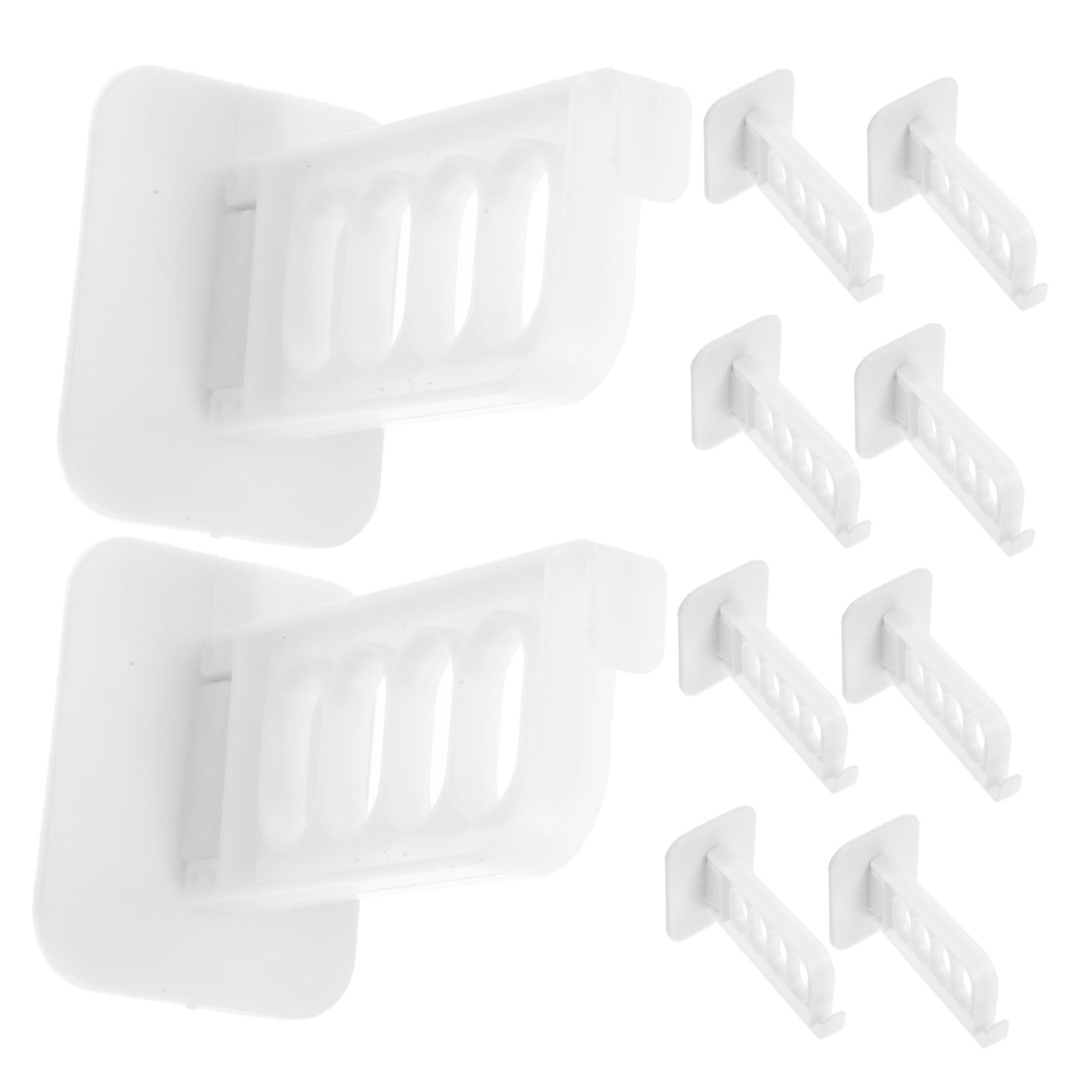 PRETYZOOM 10pcs No-Drill Folding Clothes Hanger Rack Space-Saving Wall-Mounted Organizer for Laundry Bedroom and Bathroom Four Design for