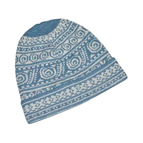 Invisible World Women's 100% Baby Alpaca Wool Hat Knit Winter Beanie Chimu Blue Cover