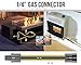 Gas Connector Kit 36 inch Yellow Coated Stainless Steel, 3/8” OD Flexible Gas Hose Connector for Gas Log and Space Heater, 1/2