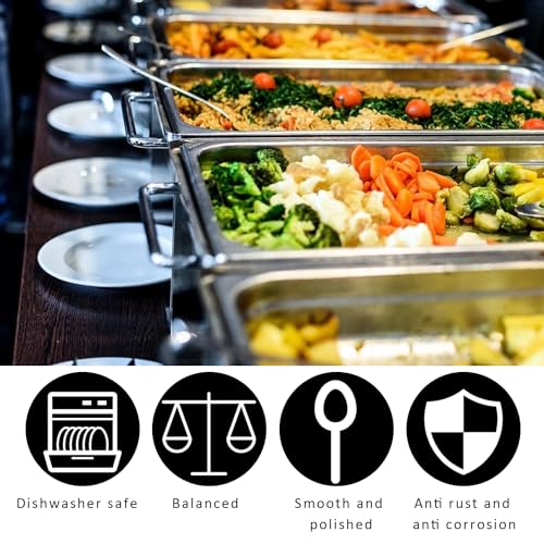 2 Pezzi Cucchiaio da Portata Grandi in Acciaio Inossidabile, Cucchiai da Portata con Manico Lungo, Cucchiai Da Portata per Buffet, Grandi Cucchiaio da Portata per Cucina Ristorante Banchetto - immagine 6